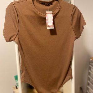 Boohoo brown bodysuit